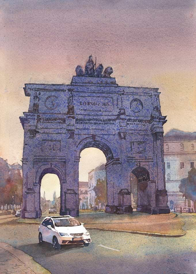 Munich Germany watercolor