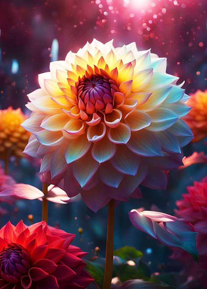 Colorful Dahlia Flower