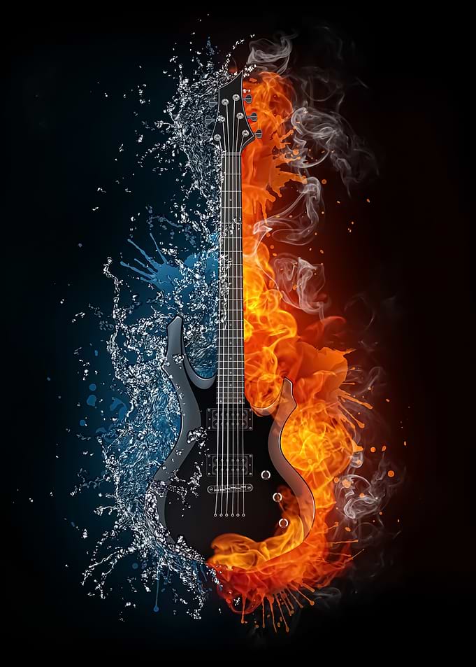 Electric Guitar Fire Water