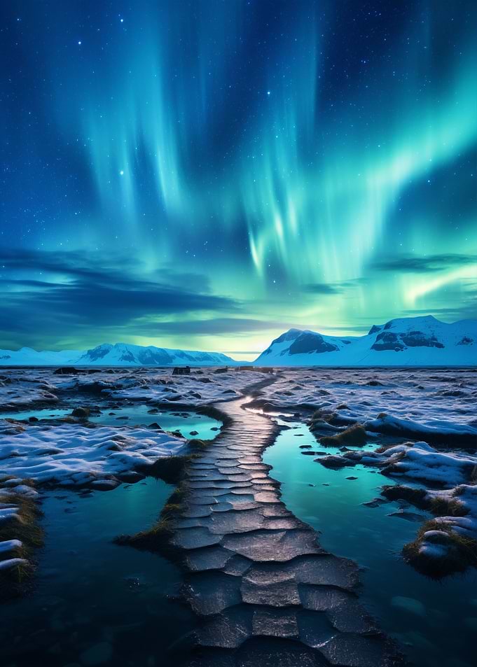 Blue Northern Lights Lake
