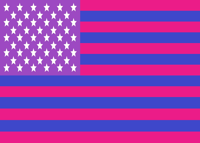 pink and blue usa flag