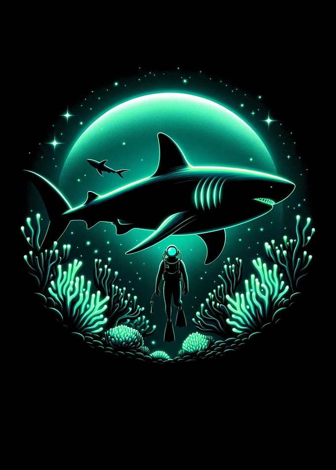 Scuba Diver and Shark