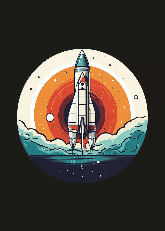 Drawing of a rocket ship