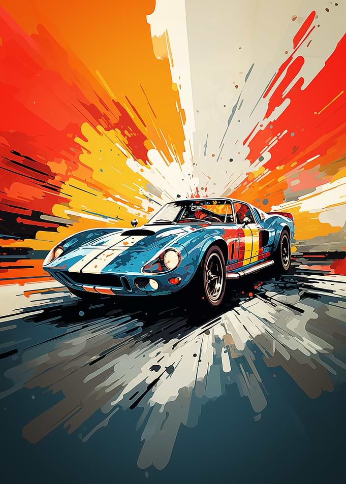 Muscle Car Pop Art Style