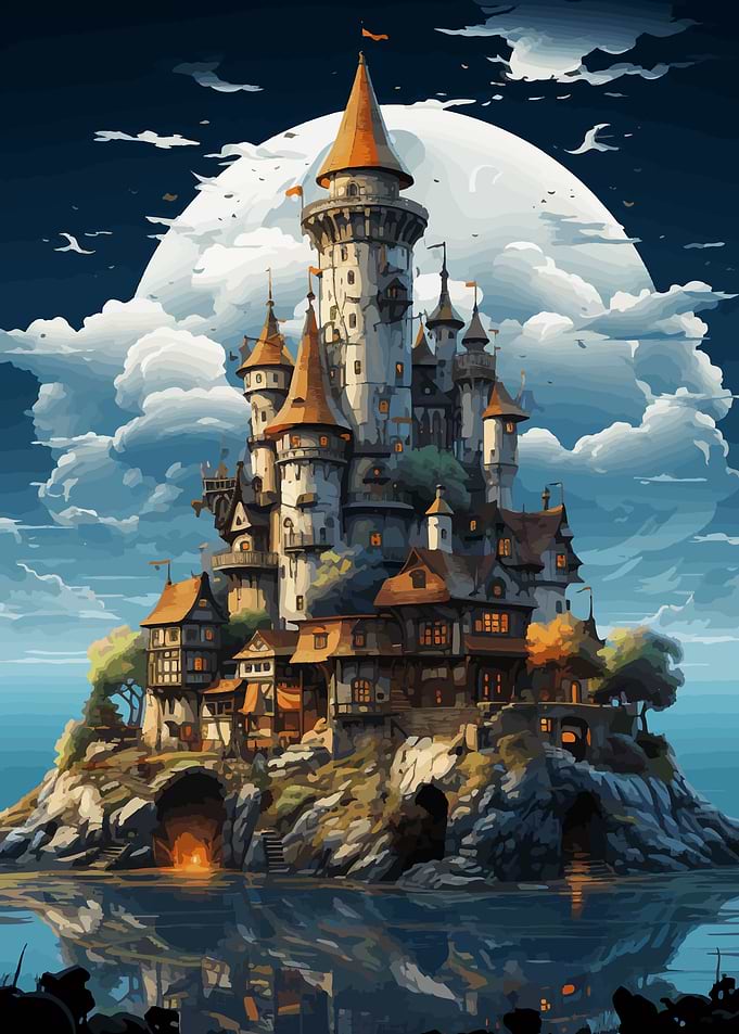 Medieval moated castle