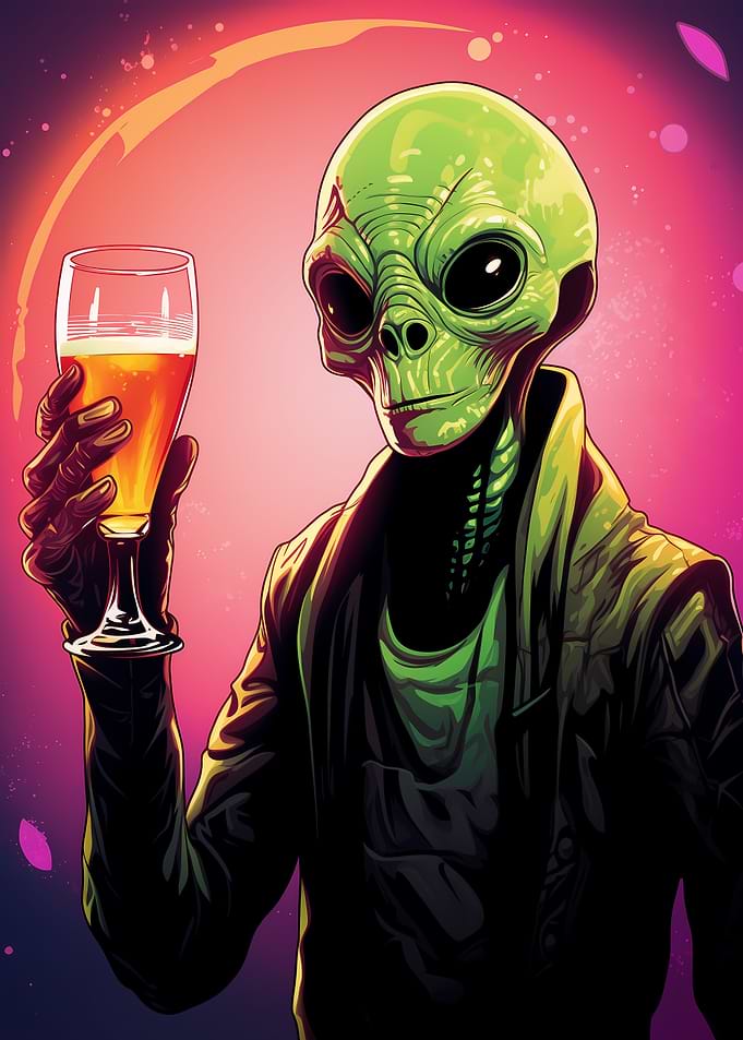 Alien with a Beer