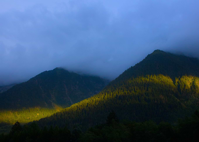 Sunset over the mountains