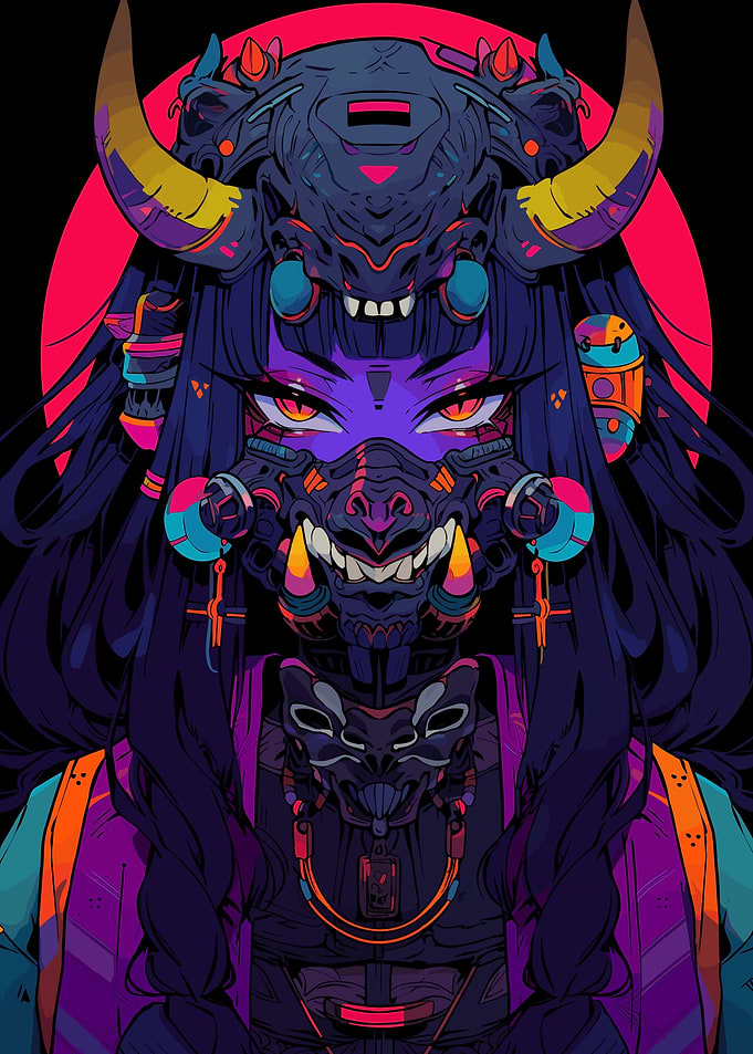 Cyberpunk Demon Girl
