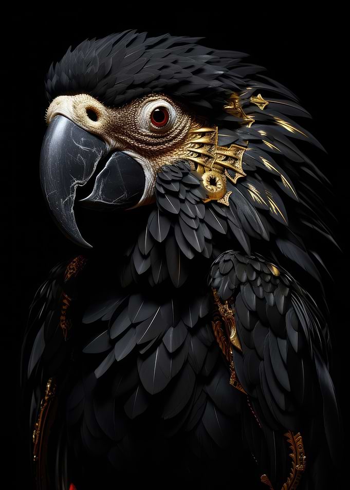 Black And Gold Parrot