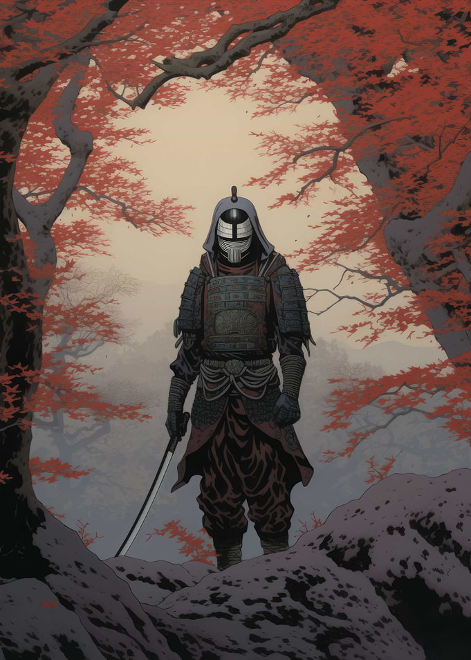 Standing Japanese Samurai