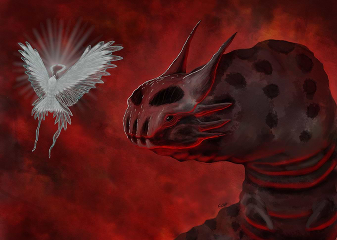 Angel moth and demon worm