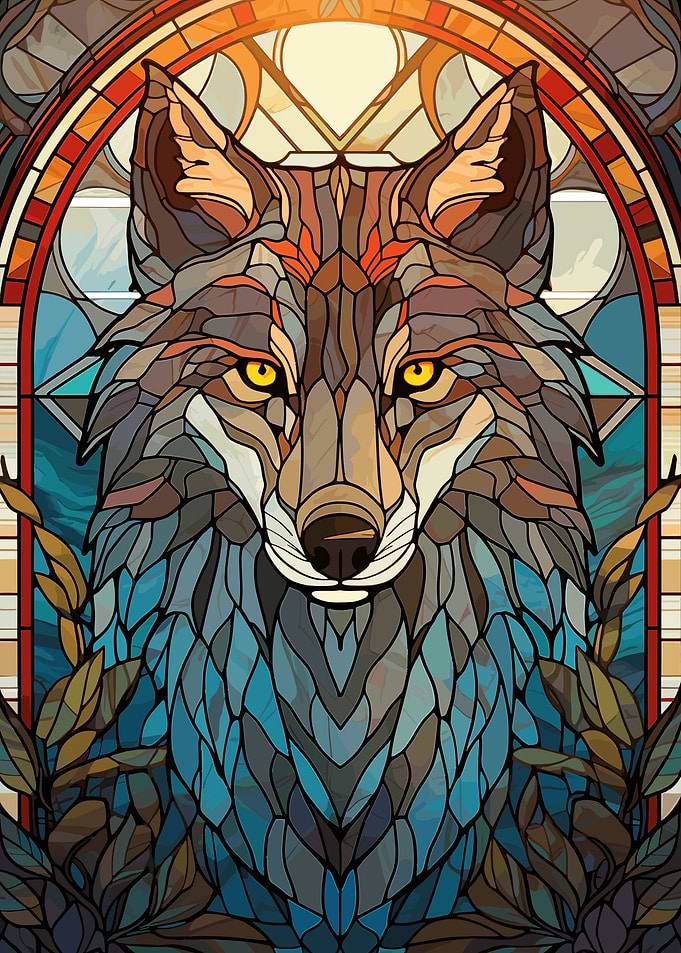 Wolf Stained Glass