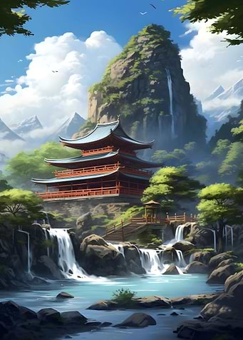 Japanese Temple Anime