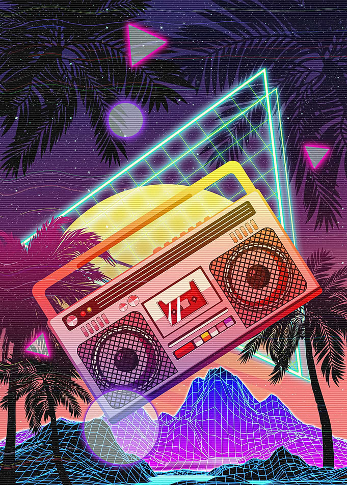 Boombox 80s Vaporwave