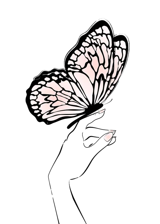 Holding big butterfly
