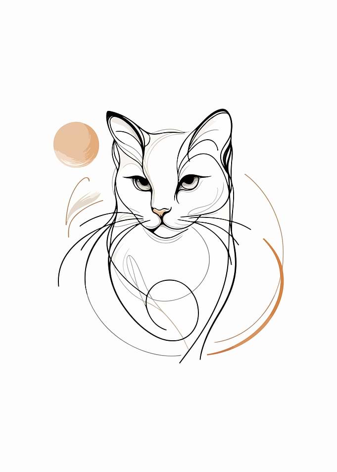 Pensive Cat Lines