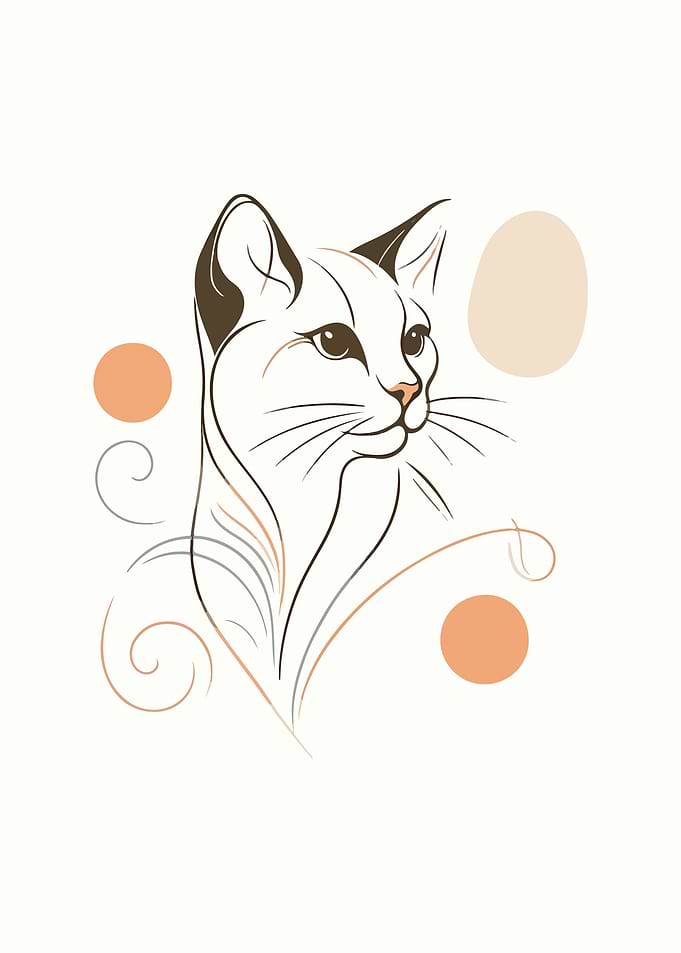 Pensive Cat Lines