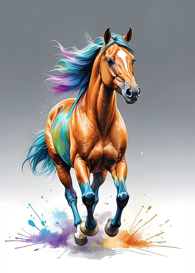 Cute Watercolor Horse