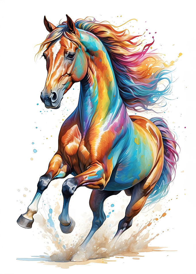Cute Watercolor Horse
