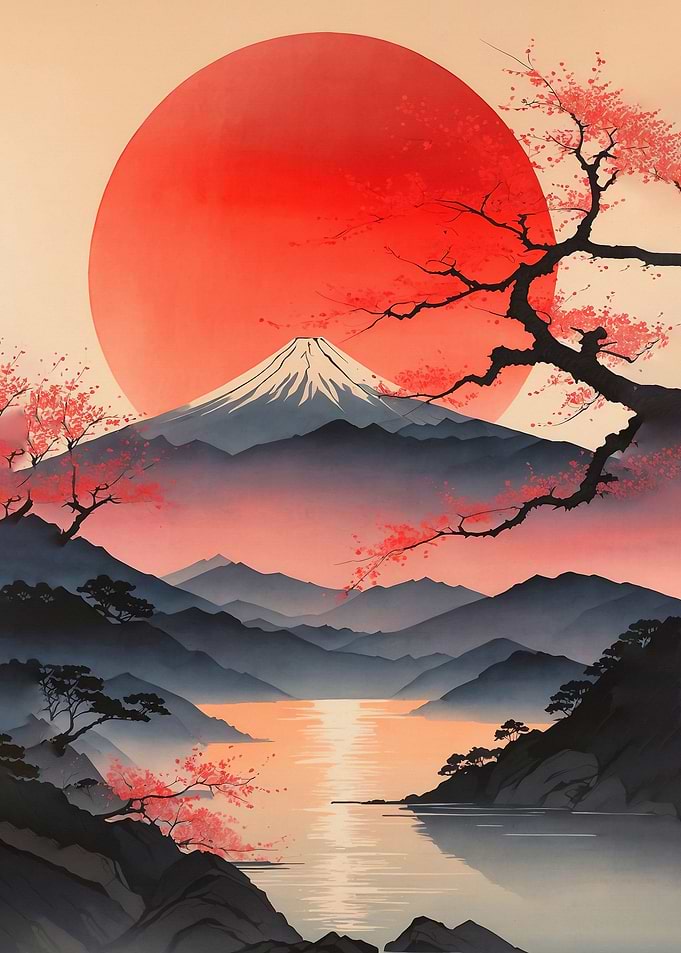 sun over fuji