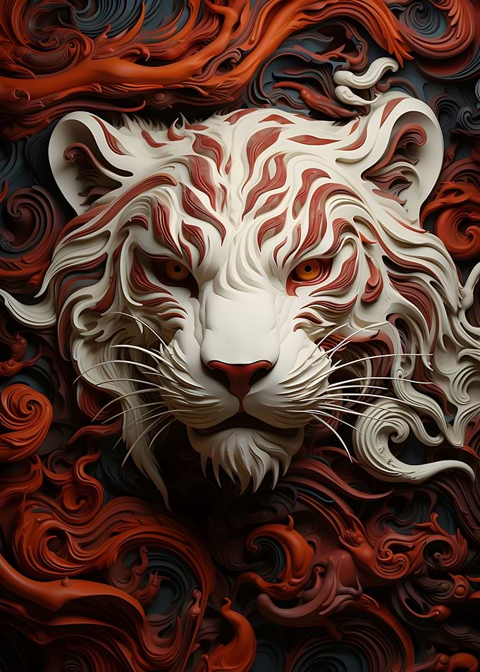 Fierce White Tiger