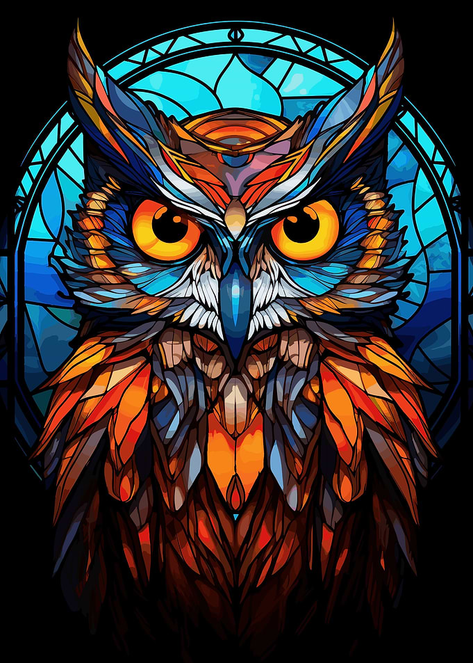 Owl Stained Glass