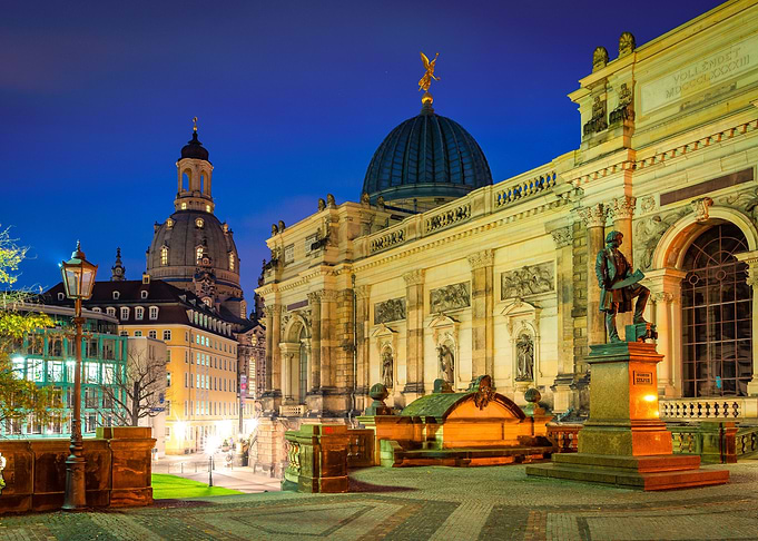 View of Dresden at night