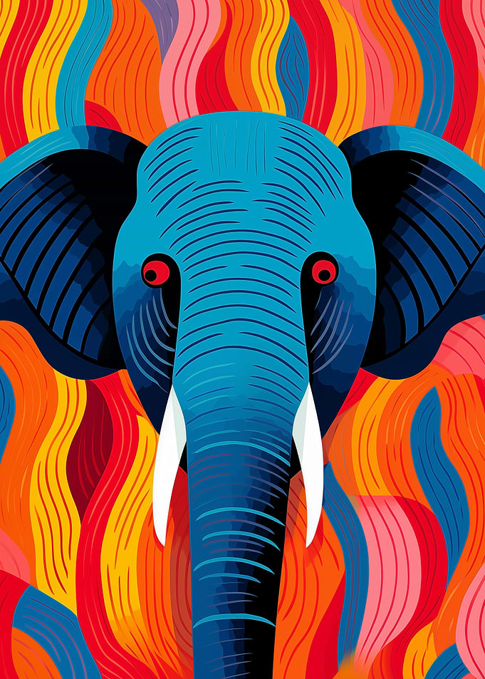 Blue Elephant Head