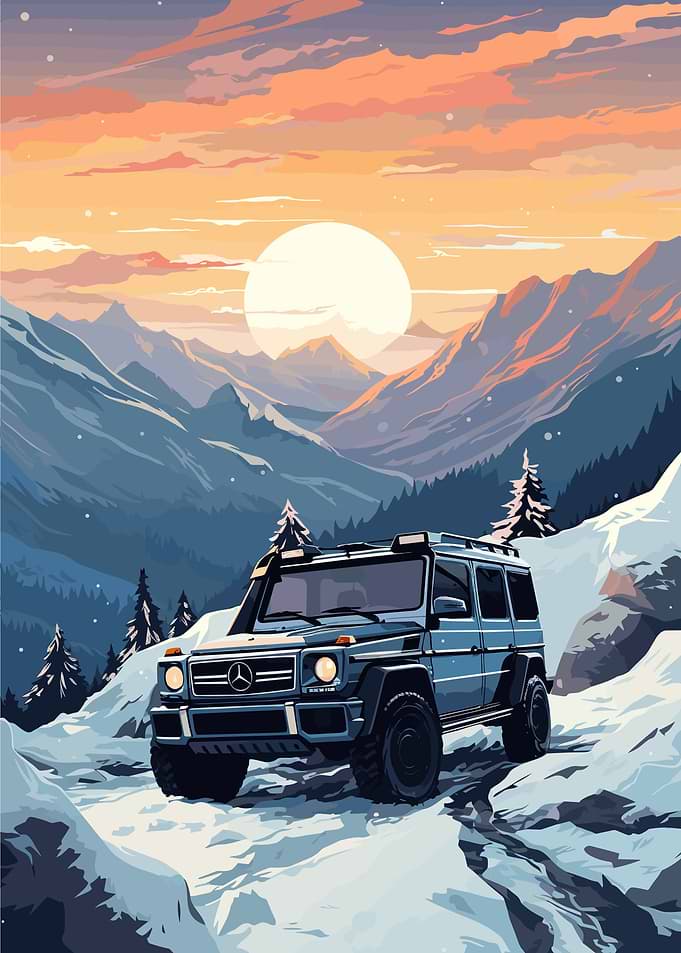 sunrise in snow mountains