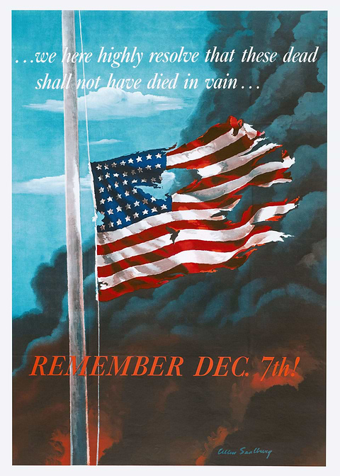 Remember the seventh — vintage poster restored on metal