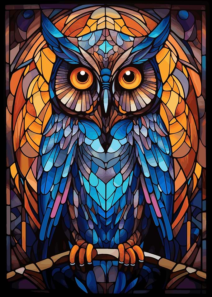 Owl Stained Glass