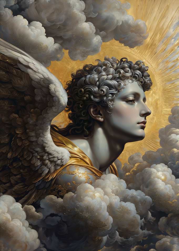 Gold X Angel in the clouds