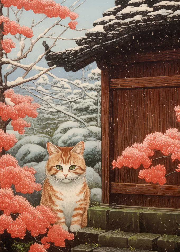 Snow Cat Painting