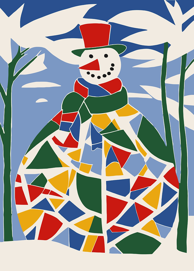 Funny Colorful Snowman