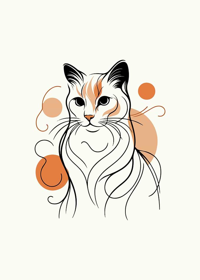 Pensive Cat Lines