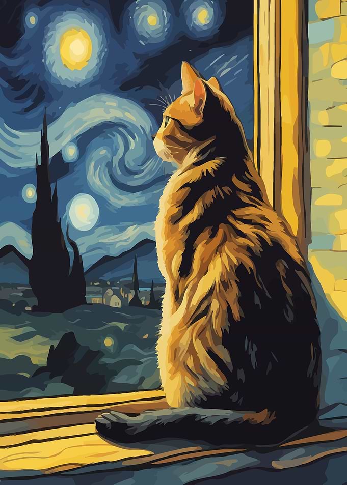 Starry Night Cat
