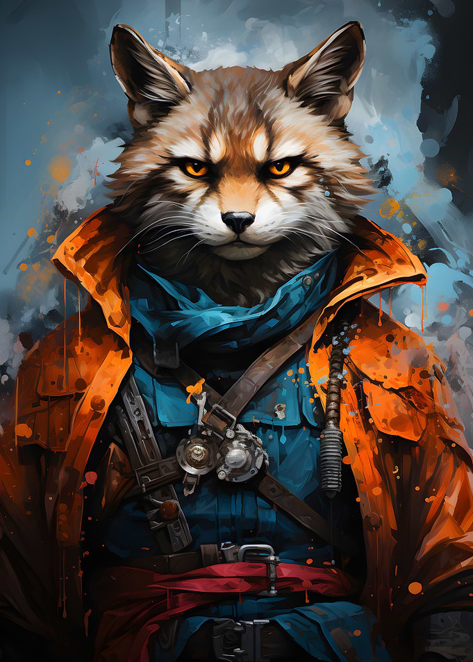 Wild Cat Portrait Painting