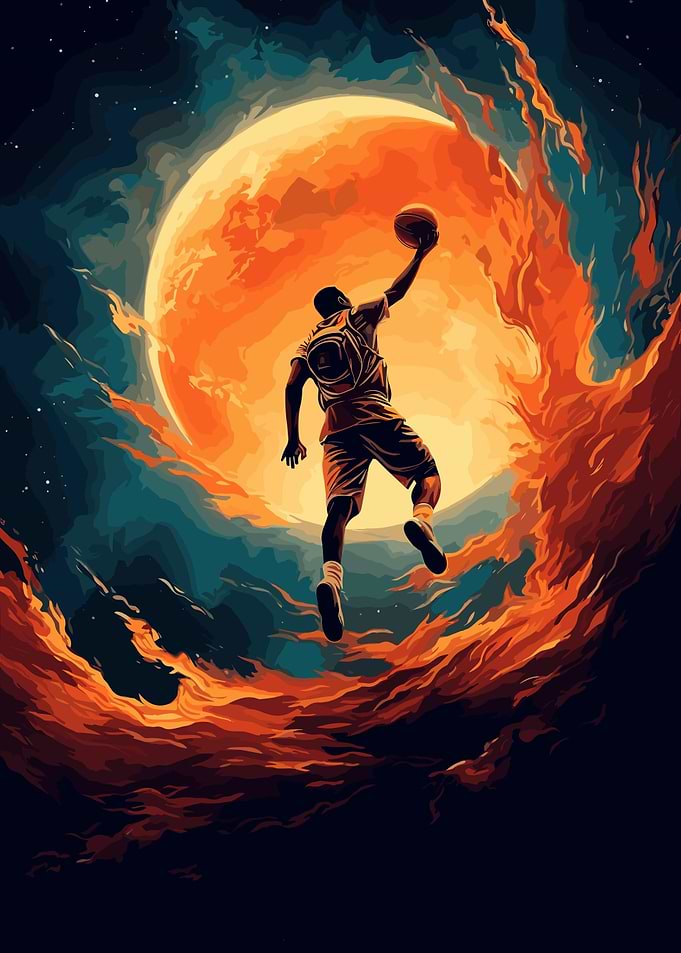 Basketball Lay Up Sun