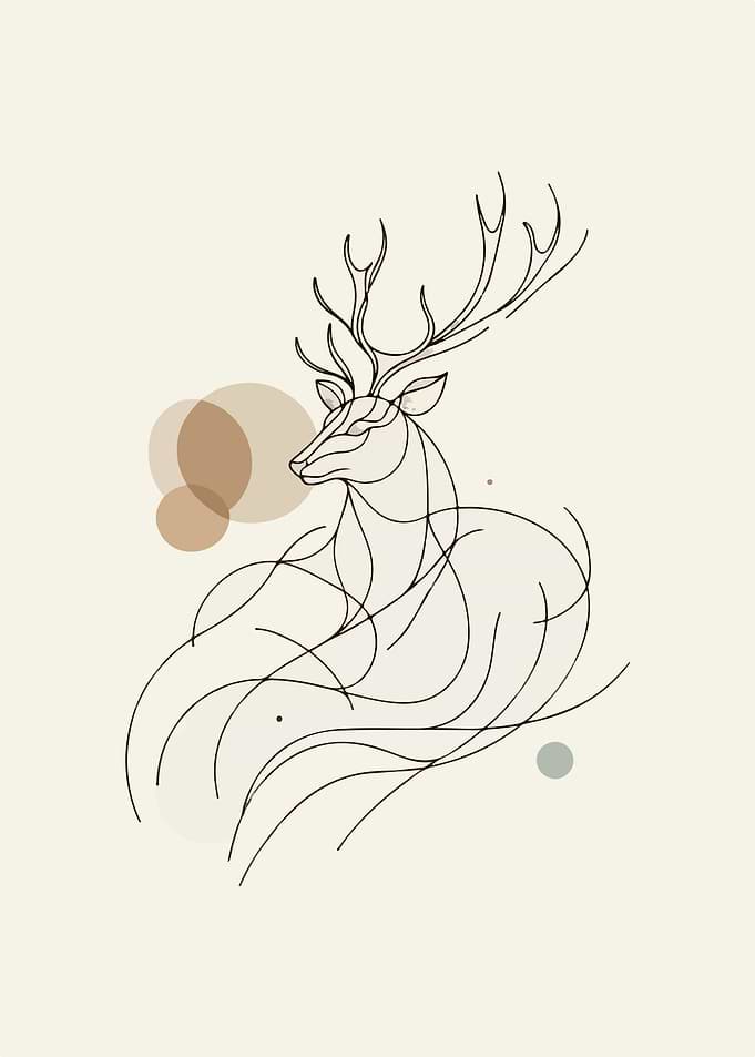 Abstract Deer Art