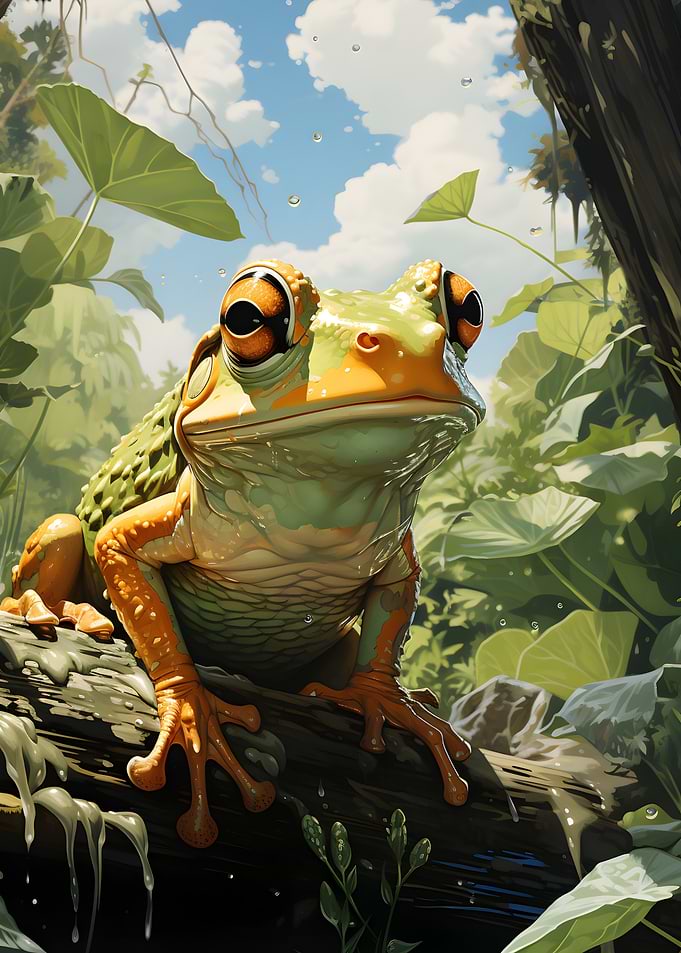 Green Frog in Nature