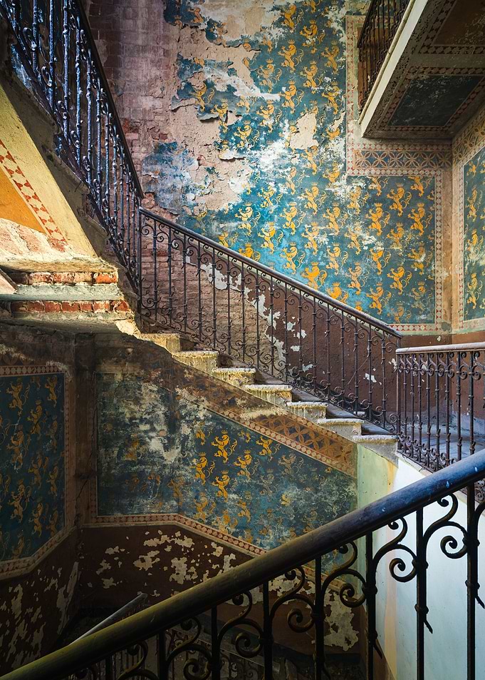 Blue Abandoned Stairs