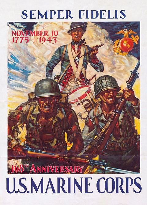 Semper Fidelis — vintage poster restored on metal