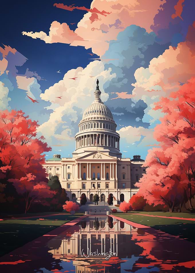 WASHINGTON Oil Painting