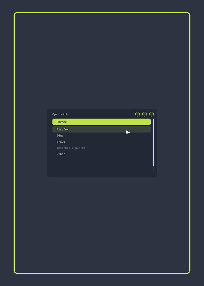 Browser Option UX