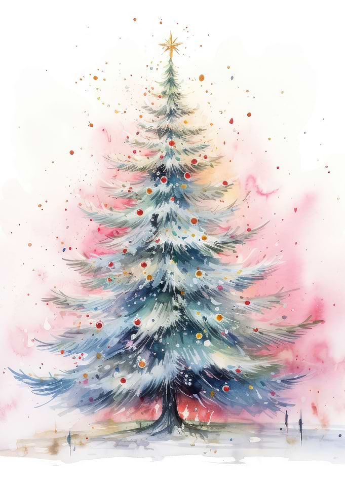 Watercolor Christmas Tree