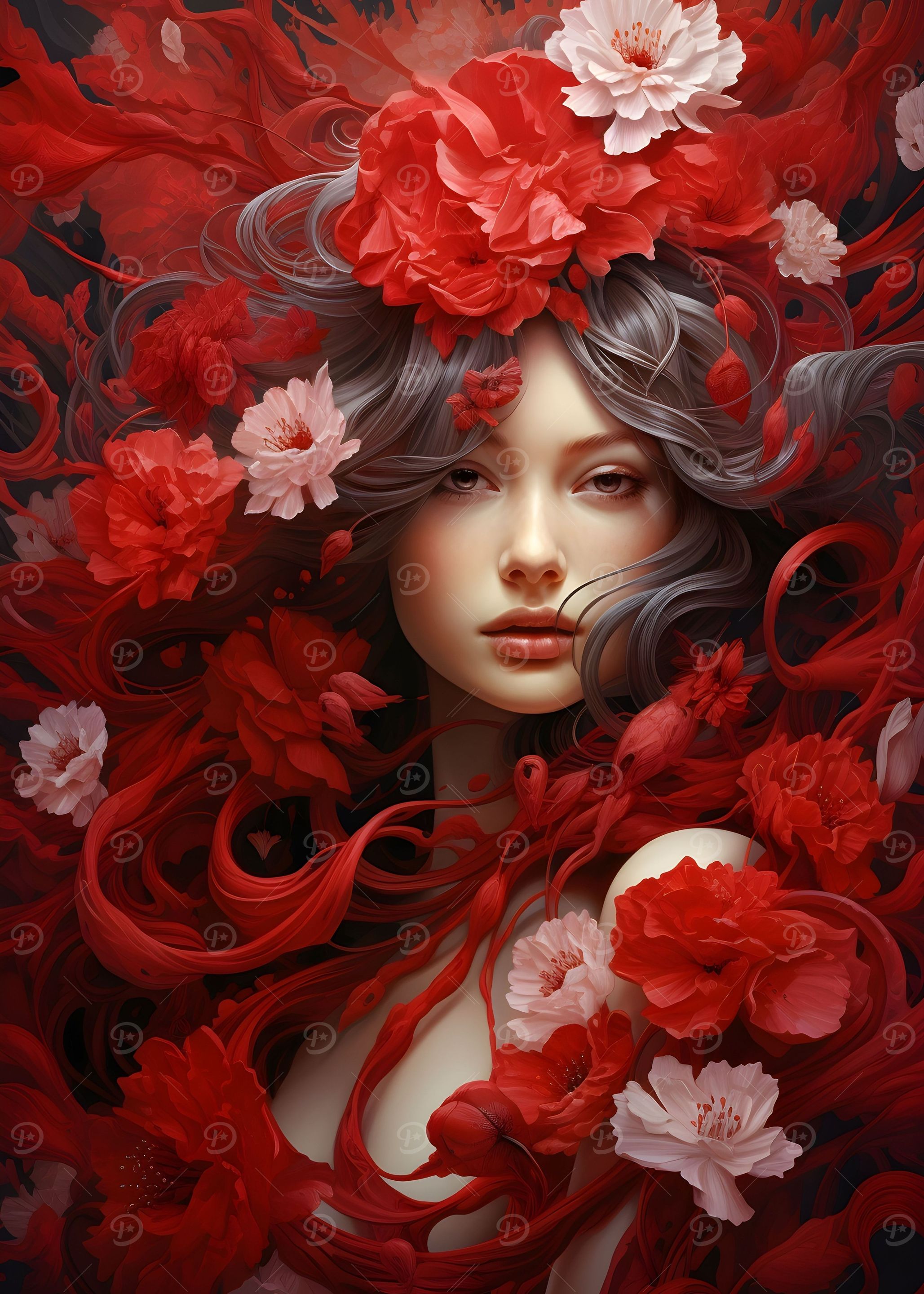 Beautiful Women in flowers
