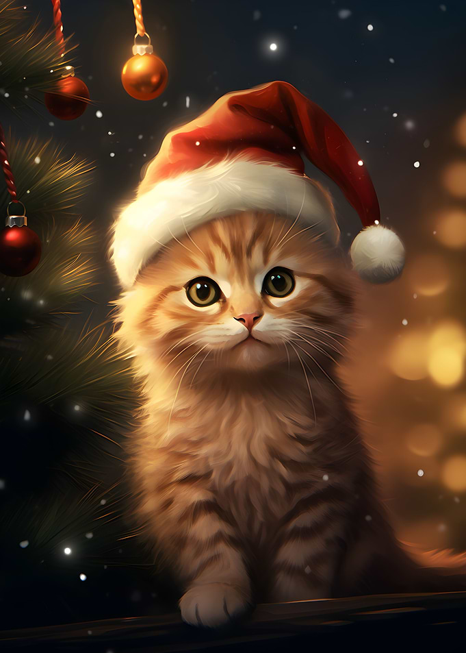 Kitten christmas animal
