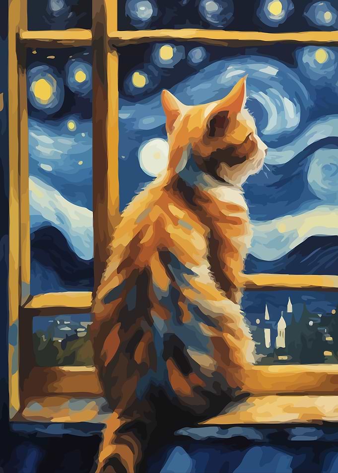 Starry Night Cat