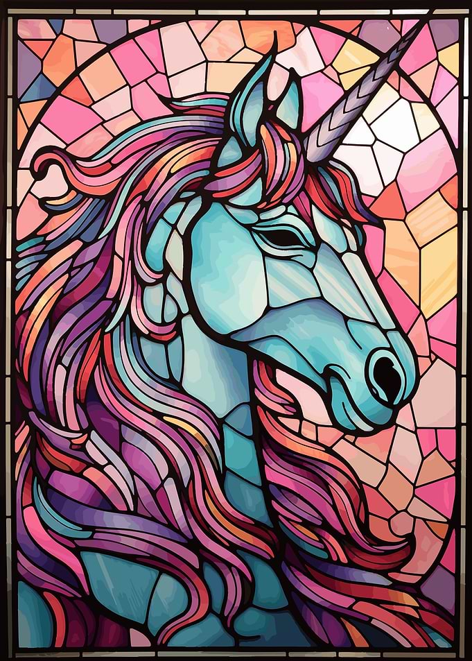 Unicorn Stained Glass