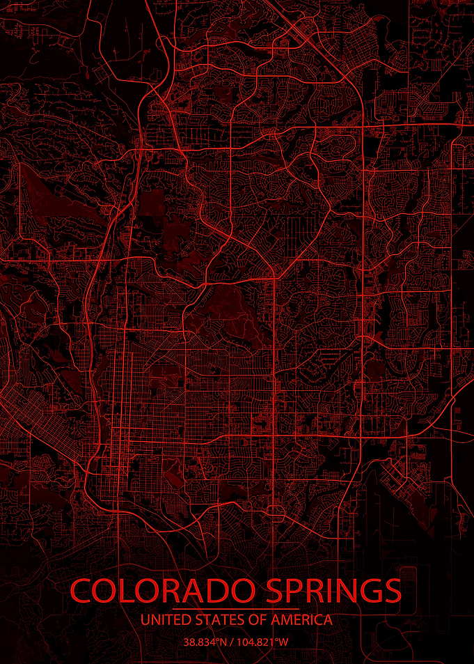 Colorado Springs Red Map